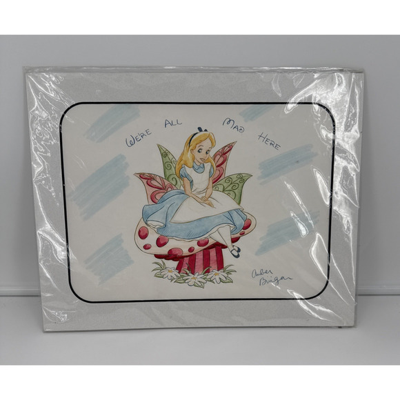 Disney Other - Alice in Wonderland Art “We’re All Mad Here” Signed by Amber Brigan